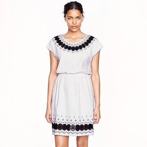 J.Crew White Embroidered Scallop Dress, 0